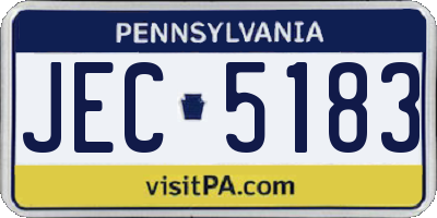 PA license plate JEC5183