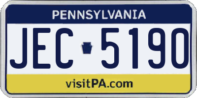 PA license plate JEC5190