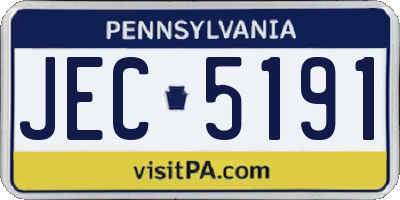 PA license plate JEC5191