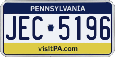 PA license plate JEC5196