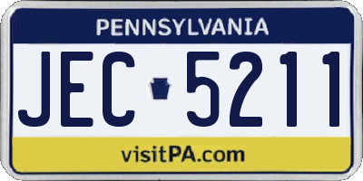 PA license plate JEC5211