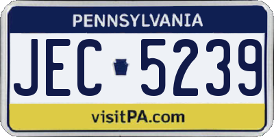 PA license plate JEC5239