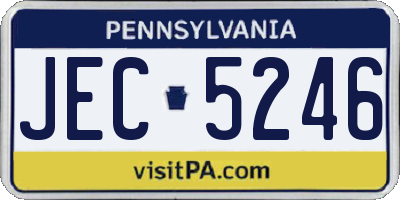 PA license plate JEC5246