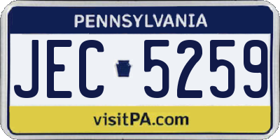 PA license plate JEC5259
