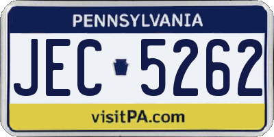 PA license plate JEC5262