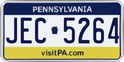 PA license plate JEC5264