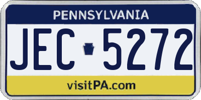 PA license plate JEC5272