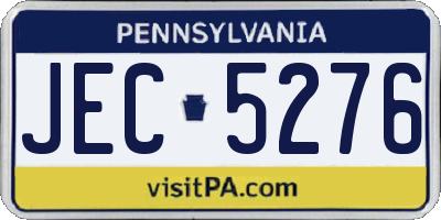 PA license plate JEC5276