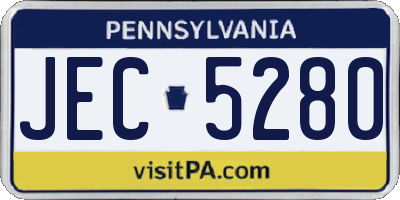 PA license plate JEC5280