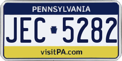 PA license plate JEC5282