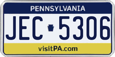PA license plate JEC5306