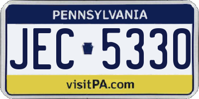 PA license plate JEC5330