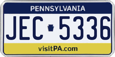 PA license plate JEC5336