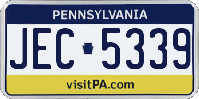 PA license plate JEC5339