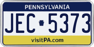 PA license plate JEC5373