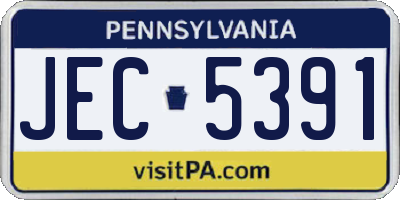 PA license plate JEC5391