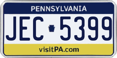 PA license plate JEC5399