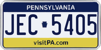 PA license plate JEC5405
