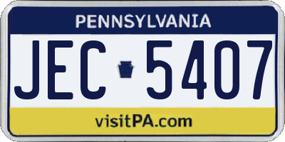 PA license plate JEC5407
