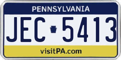 PA license plate JEC5413