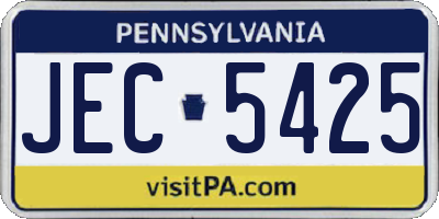 PA license plate JEC5425