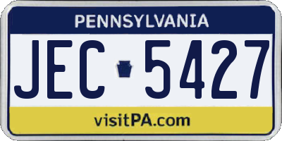 PA license plate JEC5427