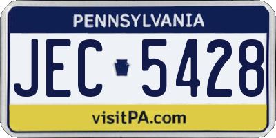 PA license plate JEC5428