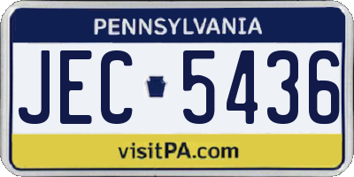 PA license plate JEC5436