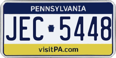 PA license plate JEC5448