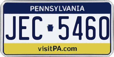 PA license plate JEC5460