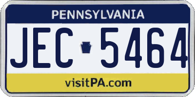 PA license plate JEC5464