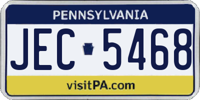 PA license plate JEC5468