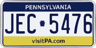 PA license plate JEC5476
