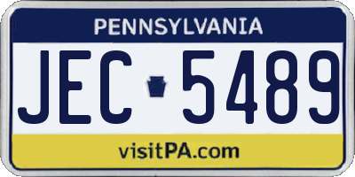 PA license plate JEC5489