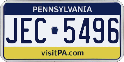 PA license plate JEC5496