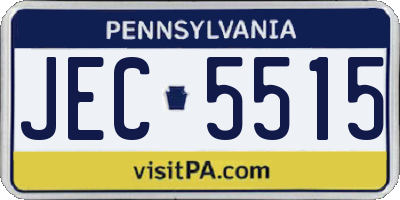 PA license plate JEC5515