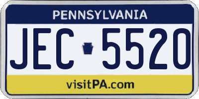 PA license plate JEC5520