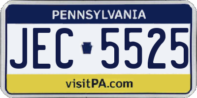 PA license plate JEC5525