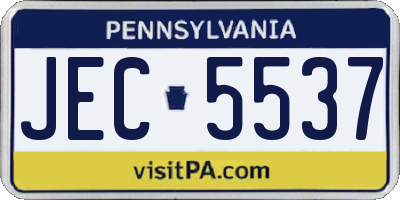 PA license plate JEC5537