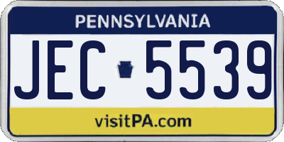 PA license plate JEC5539