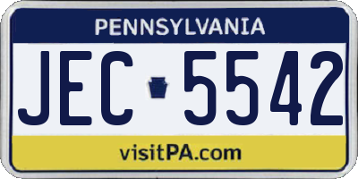 PA license plate JEC5542