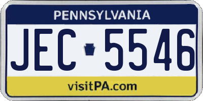 PA license plate JEC5546