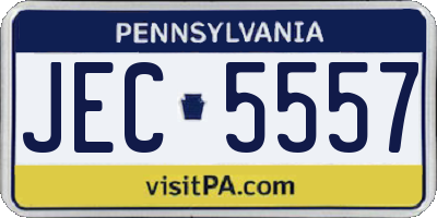 PA license plate JEC5557