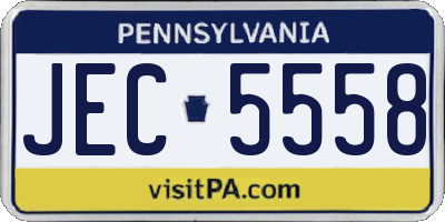 PA license plate JEC5558