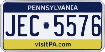PA license plate JEC5576