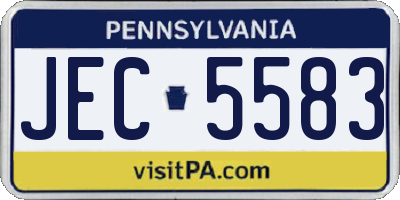 PA license plate JEC5583