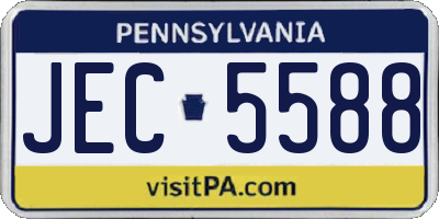 PA license plate JEC5588