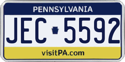 PA license plate JEC5592