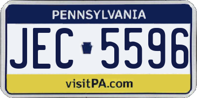 PA license plate JEC5596
