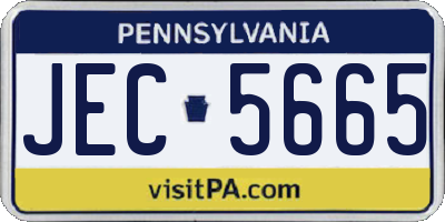 PA license plate JEC5665